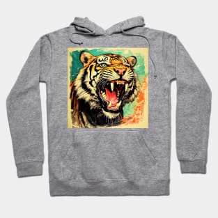 Colorful Tiger Cartoon Vintage Bengals Tiger Drawing Comics Fearless Tiger Hoodie